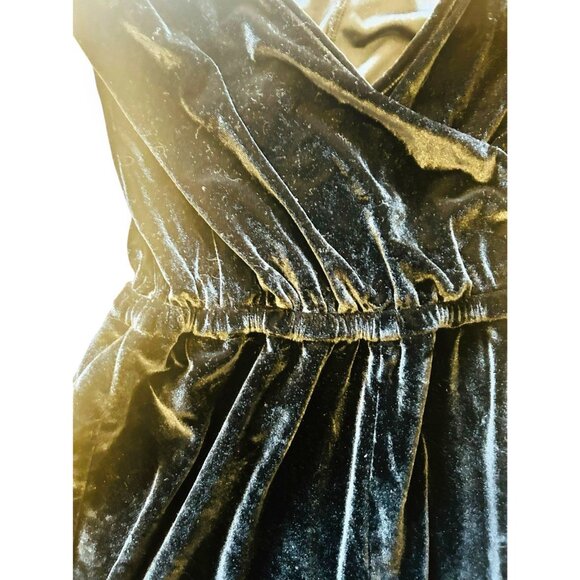 Topshop Women’s Black Velvet Jumpsuit Size 2 US Spaghetti Strap Crisscross - Picture 4 of 12